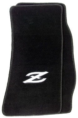 Classic Z Logo Floor Mats, Black, 9/74-78 260Z-280Z